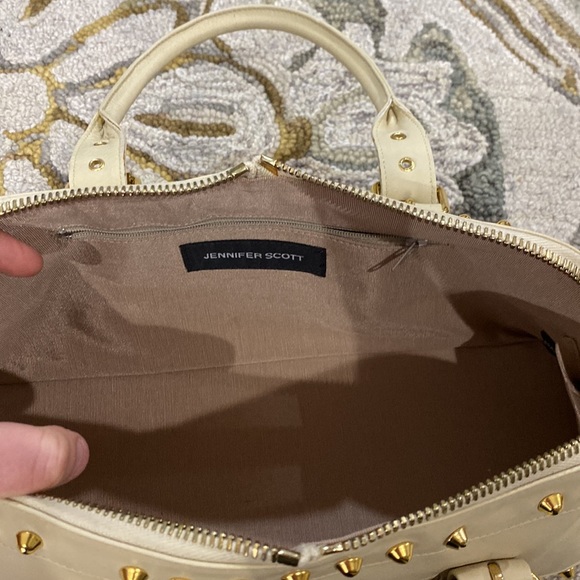 💕 Jennifer Scott Mahsa vixen bone  Italian leather satchel gorgeous $559 💕 - Picture 11 of 13